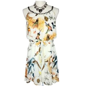 Red Leaf Brand Sheer Dress Fully Lined With Gems At Neckline Size M